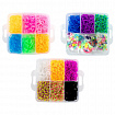 Набор резинок для плетения украшений 3 000 шт., 15 цветов, бокс, бусины, станок, BAMBOX (БАМБОКС), 665976