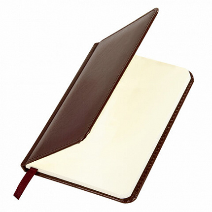 Еженедельник недатированный МАЛЫЙ ФОРМАТ 95х155 мм А6 BRAUBERG "Imperial" под кожу, 64 л., коричневый, 126185