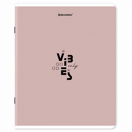 Тетрадь А5, 48 л., BRAUBERG, скоба, клетка, матовая ламинация, "Однотонный_Пастель_2", (микс в спайке), 405336