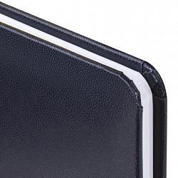 Еженедельник датированный 2026, МАЛЫЙ ФОРМАТ, 95х155 мм, А6, BRAUBERG "Select", балакрон, темно-синий, 117192