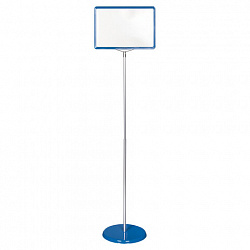 Стойка-инфодержатель напольная (ценникодержатель), 210x300 мм, А4, сталь, СИНЯЯ, BRAUBERG, 291034