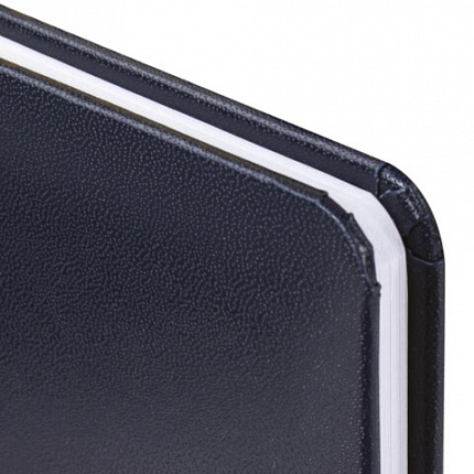 Еженедельник датированный 2026, МАЛЫЙ ФОРМАТ, 95х155 мм, А6, BRAUBERG "Select", балакрон, темно-синий, 117192