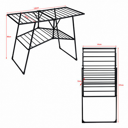 Сушилка напольная для белья раскладная, 4 зоны, 2 уровня, 22 метра, LAIMA HOME QUATRO BLACK, 700475