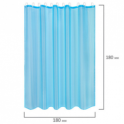 Шторка для ванной ПОЛИЭСТЕР, 180х180 см, кольца в комплекте, ГОЛУБОЙ БРИЛЛИАНТ, PRIMILA (ПРИМИЛА), 700090