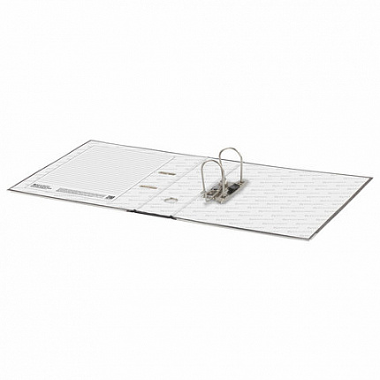 Папка-регистратор BRAUBERG, усиленный корешок, мраморное покрытие, 80 мм, с уголком, черная, 227188