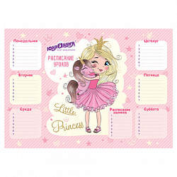 Расписание уроков и звонков А3, ЮНЛАНДИЯ, для девочек, ассорти (2 вида), 111652