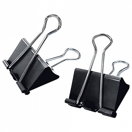 Зажимы для бумаг ПОВЫШЕННОЙ ВМЕСТИМОСТИ STAFF ECO, КОМПЛЕКТ 12шт, 60 мм, на 280 л., черные, картонная коробка, 274042