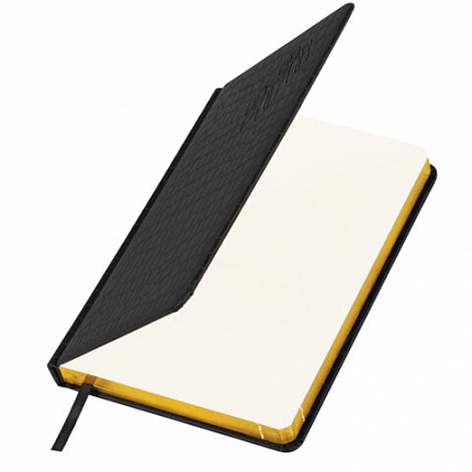 Ежедневник датированный 2026, А5, 138x213 мм, BRAUBERG "Comodo", под кожу, черный, 117049