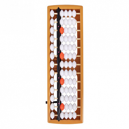 Счеты Абакус (соробан) белые ЮНЛАНДИЯ "Ментальная арифметика", 13 разрядов, кнопка обнуления, 106238