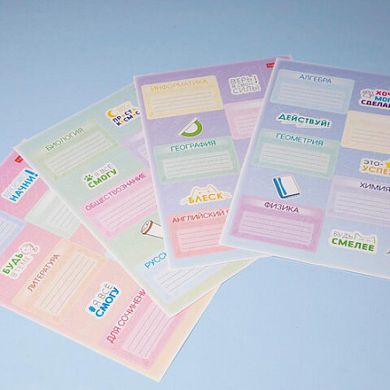Наклейки ПРЕДМЕТНЫЕ для маркировки школьных принадлежностей, НАБОР 4 листа, 40 наклеек, HATBER, 4Н5н