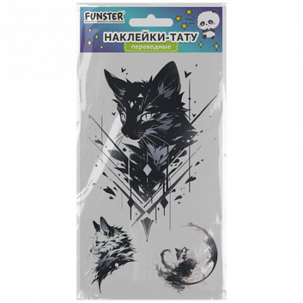 Наклейки-тату переводные "Цветные", 20,5х10 см, ассорти 12 видов, FUNSTER (ФАНСТЕР), 666105
