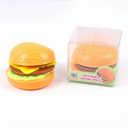 Игрушка-антистресс "БУРГЕР", 7 см, дисплей, JOLLY JOT (ДЖОЛЛИ ДЖОТ), 665799