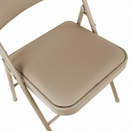 Стулья складные BRABIX "Golf Plus CF-003" КОМФОРТ, КОМПЛЕКТ 4шт., бежевый каркас, кожзам бежевый, 533033