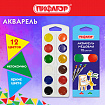 Краски акварельные ПИФАГОР "ЖИРАФ" на коррексе, 12 цветов, медовые, круглые кюветы, 192647