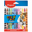 Фломастеры MAPED (Франция) "Animals" 12 цветов, смываемые, вентилируемый колпачок, 845403