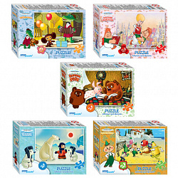 Пазл картонный 54 элемента, лицензия Мультгерои-1, АССОРТИ, поле 18х13 см, STEP PUZZL