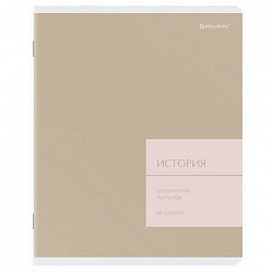 Тетрадь предметная MonoPastel 48 л., пластиковая обложка, ИСТОРИЯ, клетка, подсказ, BRAUBERG, 405508