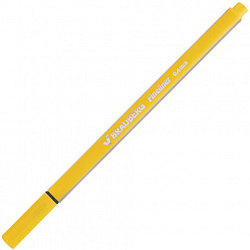 Ручка капиллярная (линер) BRAUBERG "Aero", ЖЕЛТАЯ, трехгранная, металлический наконечник, линия письма 0,4 мм, 142248