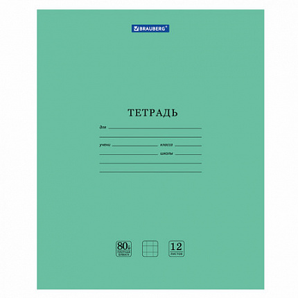Тетрадь BRAUBERG "EXTRA" 12 л., клетка, плотная бумага 80 г/м2, обложка картон, 105706