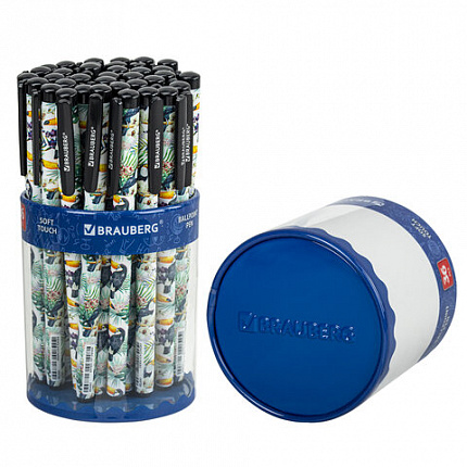 Ручка шариковая BRAUBERG SOFT TOUCH GRIP "TOUCAN", СИНЯЯ, мягкое покрытие, узел 0,7 мм, 143720