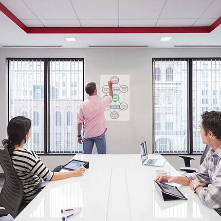 Доска-пленка маркерная самоклеящаяся в рулоне, БЕЛАЯ, 60х120 см, маркер и салфетка, BRAUBERG, 237835