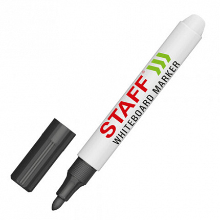 Маркер стираемый для белой доски ЧЕРНЫЙ, STAFF "BASIC" WBM-200, 1-3 мм, хххххх, 152638