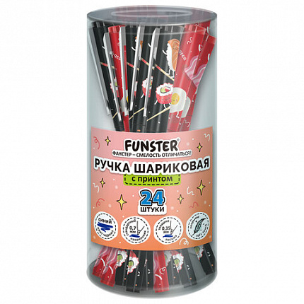 Ручка шариковая с грипом FUNSTER GRIP "TASTY FOOD", СИНЯЯ, пишущий узел 0,7 мм, линия письма 0,35 мм, 144394