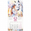 Календарь настенный перекидной 2026 г., BRAUBERG, 12 листов, 28,5х28,5 см, "Лошадка и девочка", 116937