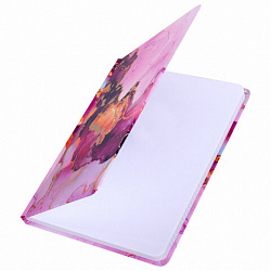 Блокнот с резинкой в клетку 96 л., А5, 145х203 мм, твердая обложка с фольгой, BRAUBERG, "Мрамор", 113731