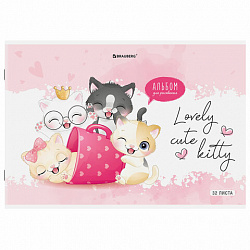 Альбом для рисования А4, 32 листа, скоба, обложка картон, BRAUBERG, 203х288 мм, "МИКС-2", 107112