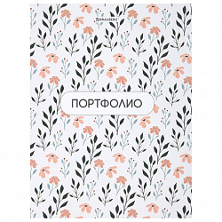 Папка-портфолио универсальная, 4 кольца, 20 файлов, 7БЦ матовая, BRAUBERG "Flowers", 117556