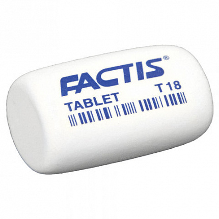 Ластик FACTIS Tablet T 18 (Испания), 45х28х13 мм, белый, скошенный край, CMFT18