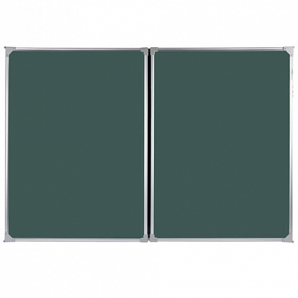 Доска для мела магнитная 3-х элементная 100х150/300 см, 5 рабочих поверхностей, зеленая, BOARDSYS, ТЭ-300М