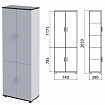 Шкаф закрытый "Монолит", 740х390х2050 мм, цвет серый (КОМПЛЕКТ)