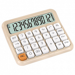 Калькулятор настольный BRAUBERG KW-1000-BG (152x132 мм), 3D-кнопки, 12 разрядов, бежевый, 272957