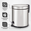 Ведро мусорное с педалью 5 литров "Classic Plus", ЗЕРКАЛЬНОЕ, нержавеющая сталь, со съемным внутренним ведром, LAIMA, ТУРЦИЯ, 608112