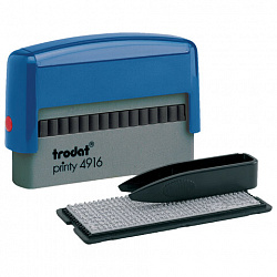 Штамп самонаборный 2-строчный, оттиск 70х10 мм, синий без рамки, TRODAT 4916 P2, КАССЫ В КОМПЛЕКТЕ, 32912