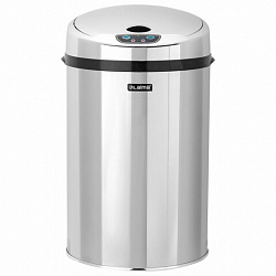 Ведро для мусора СЕНСОРНОЕ 12 л, нержавеющая сталь, зеркальная крышка, питание от 4-х батареек AA (не входят в комплект), LAIMA, 609327
