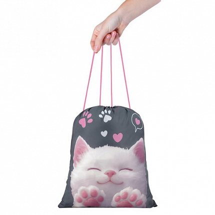 Мешок для обуви BRAUBERG KIDS, с петлей, 42х34 см, "Purr cat", 274640