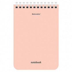 Блокнот МАЛЫЙ ФОРМАТ А6 108х145мм, 40 л., гребень, картон, клетка, BRAUBERG, КС МОРАНДИ, 118554