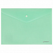 Папка-конверт с кнопкой BRAUBERG "Pastel", А4, матовая непрозрачная, мятная, ПРОЧНАЯ 0,2 мм, 272883