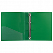 Папка на 4 кольцах, ширина 40 мм, BRAUBERG EXTRA, до 300 листов, ЗЕЛЕНАЯ, 0,8 мм, 270550