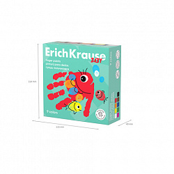 Гуашь пальчиковая ERICH KRAUSE "Baby" с алоэ вера, 9 цветов по 20 мл, картонная упаковка, 61400
