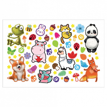 Альбом с наклейками, А5, 8 листов, 600 наклеек, "Милые и забавные" HATBER, 8Ан5, 8Ан5_31982