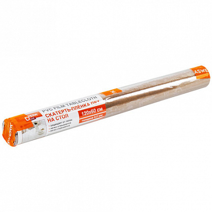 Коврик-подкладка, скатерть ПВХ прозрачная, гибкое/мягкое стекло, 120х60 см, 0,5 мм, DASWERK (ДАСВЕРК), 607875