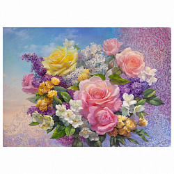 Картина по номерам 40х50 см, ОСТРОВ СОКРОВИЩ "Букет", на подрамнике, акрил, кисти, 663288