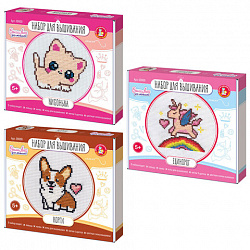 Набор для вышивания, с пяльцами, АССОРТИ, 10КОР