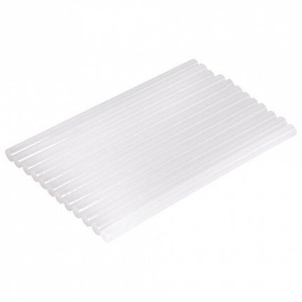 Клеевые стержни, диаметр 11 мм, длина 200 мм, белые, комплект 12 штук, BRAUBERG, европодвес, 670299