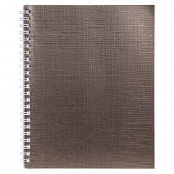 Тетрадь бумвинил, А5, 96 л., гребень, офсет №1, клетка, КОРИЧНЕВАЯ Metallic, HATBER, 059709, 96Т5бвВ1гр