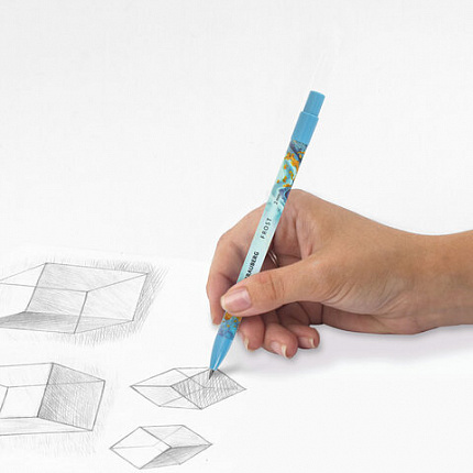 Карандаш механический цанговый 2 мм, BRAUBERG "FROST", HB, встроенная точилка, корпус ассорти, 182062